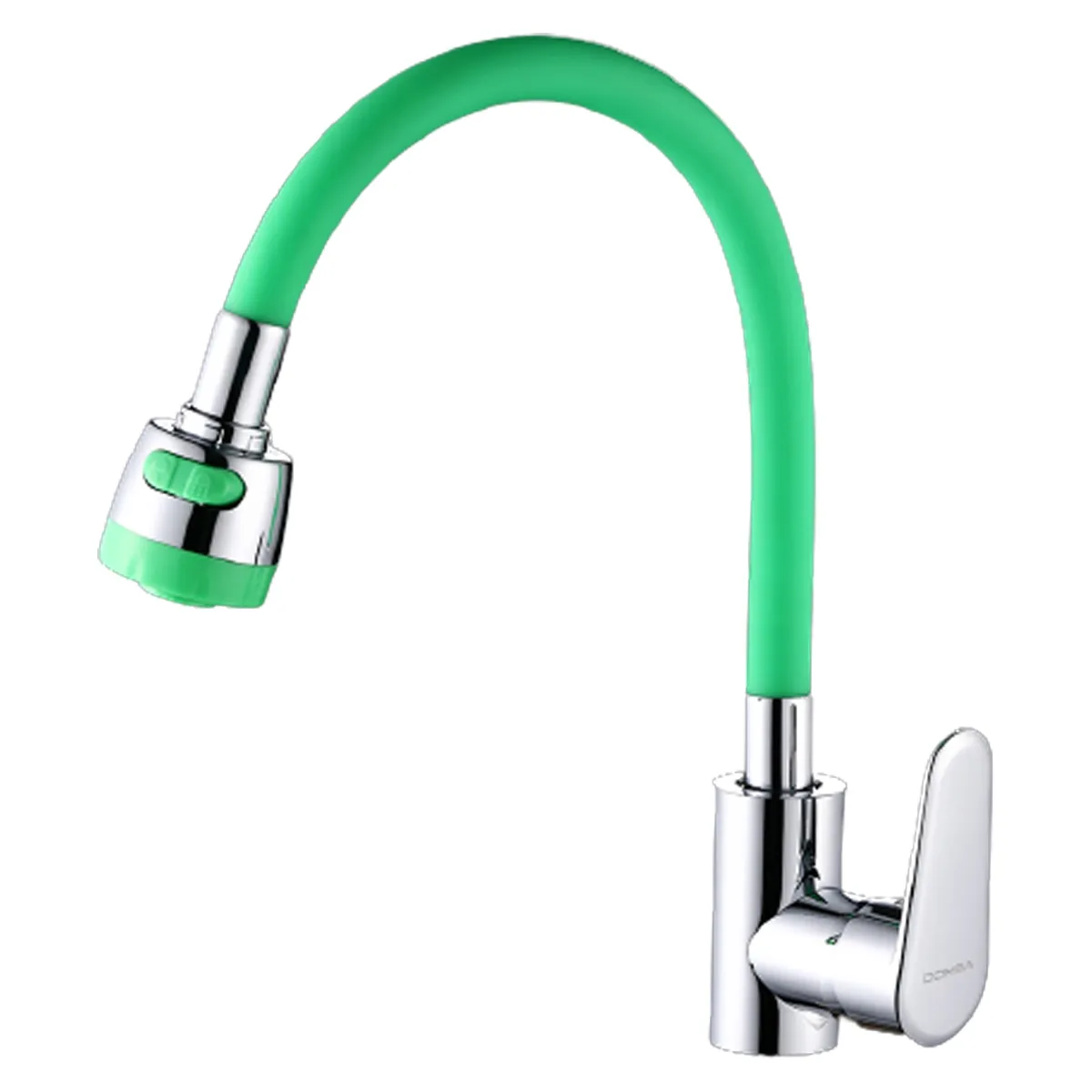 MODERN SPACE - Llave Monomando Para Lavaplato Cuello Flexible Color Verde  Modern Space