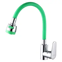 MODERN SPACE - Llave Monomando Para Lavaplato Cuello Flexible Color Verde