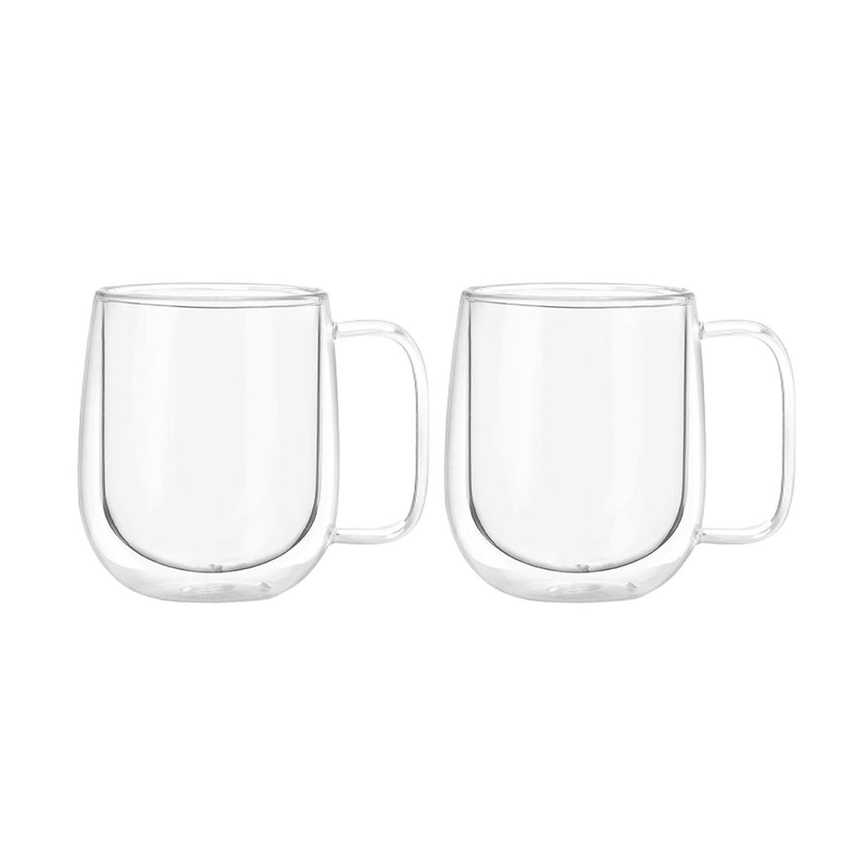 SIMPLIT - Set 2 Tazas Mug de Vidrio Doble Pared 300 ml Simplit