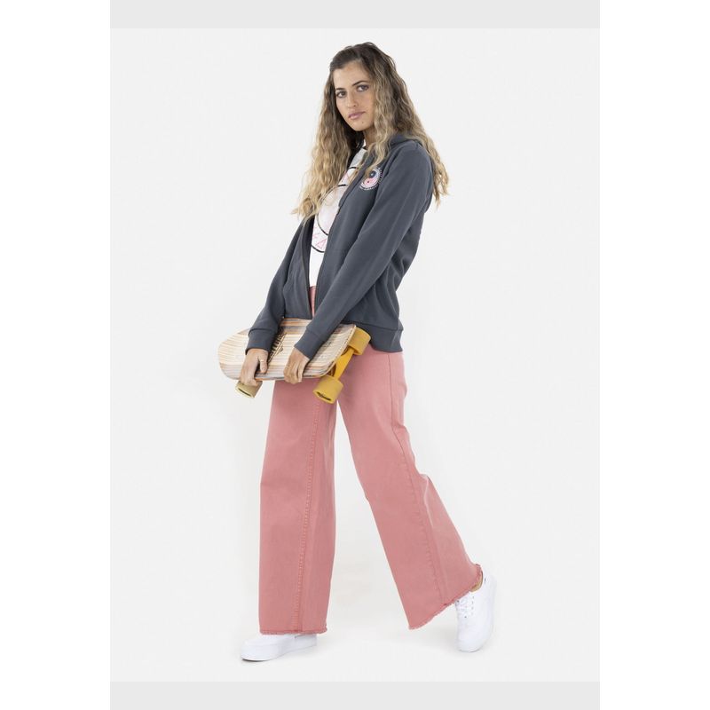 MAUI AND SONS - Poleron Fullzipper THE GOLD STATE FZ Mujer Gris Oscuro Maui and Sons