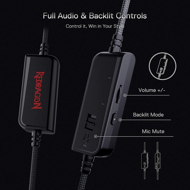 REDRAGON - Audifonos USB Redragon Pandora Audio 7.1 Envolvente Multiplataformas - Negro