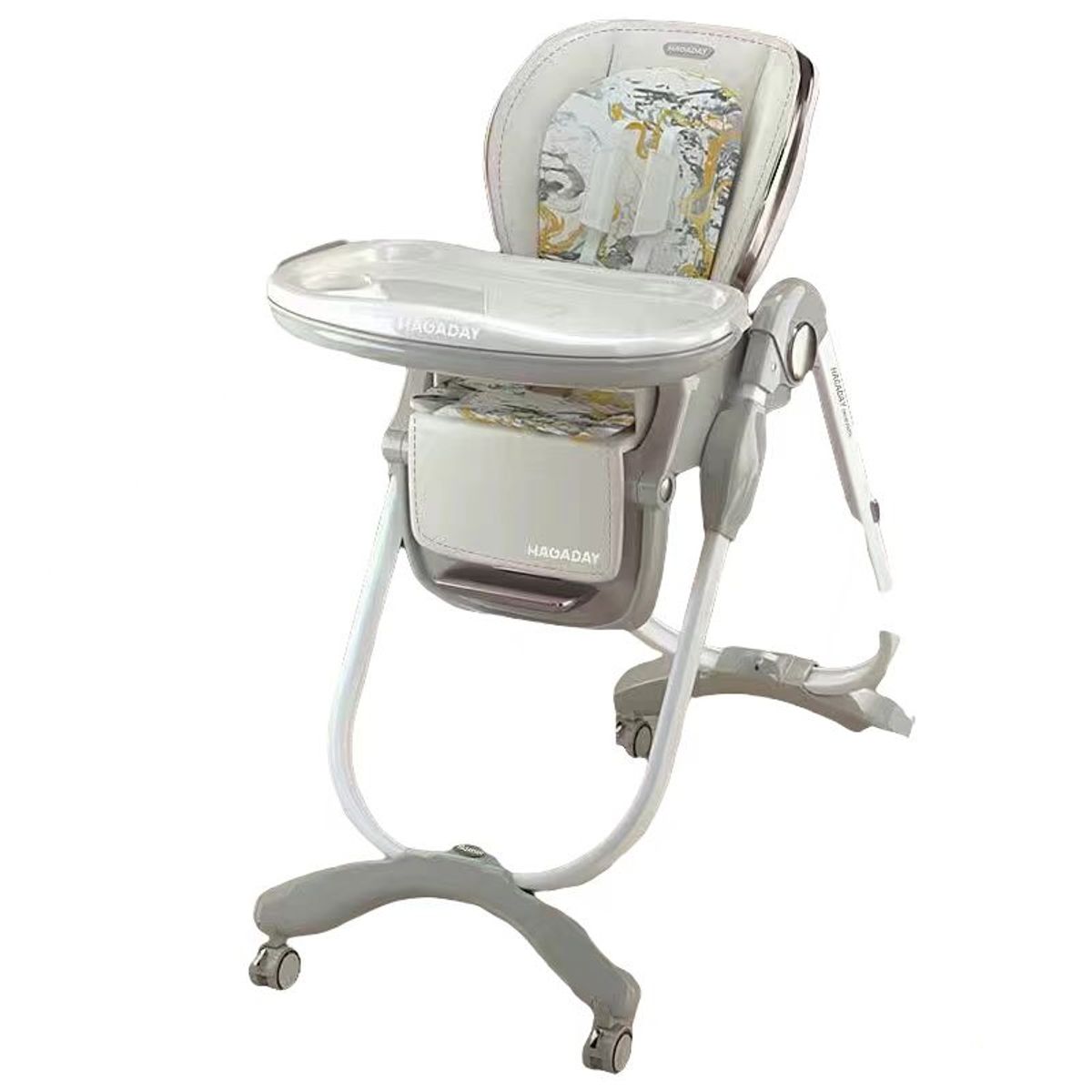 LUBABYCAS - Silla De Comer Lujosa Reclinable Hagaday Blanca Lubabycas