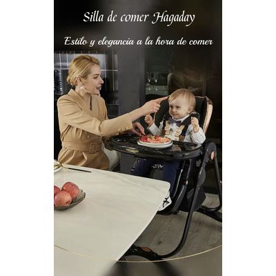 Imagen 2 del producto Silla De Comer Lujosa Reclinable Hagaday Negra