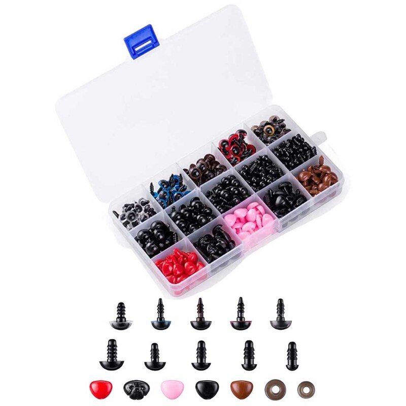 GENERICO - Set Ojos De Seguridad Y Nariz para amigurumis Incluye cajita