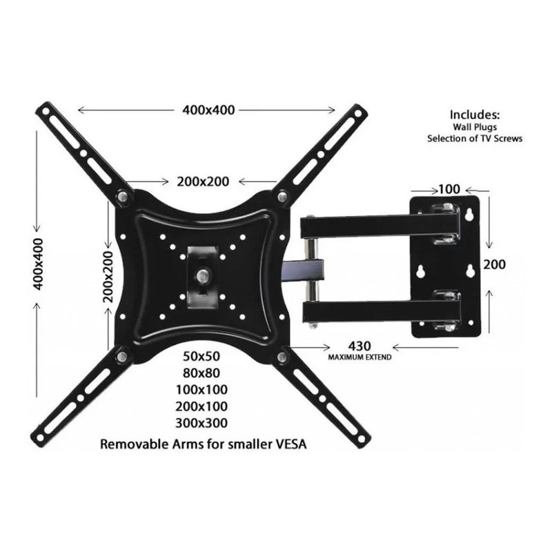 GENERICO - Tv Base Soporte Orientable E Inclinable 14 -55 50kg