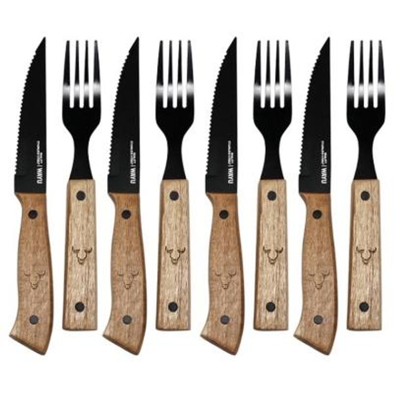 WAYU - Set Cuchillos y Tenedores 8 Pcs Wayu - Café