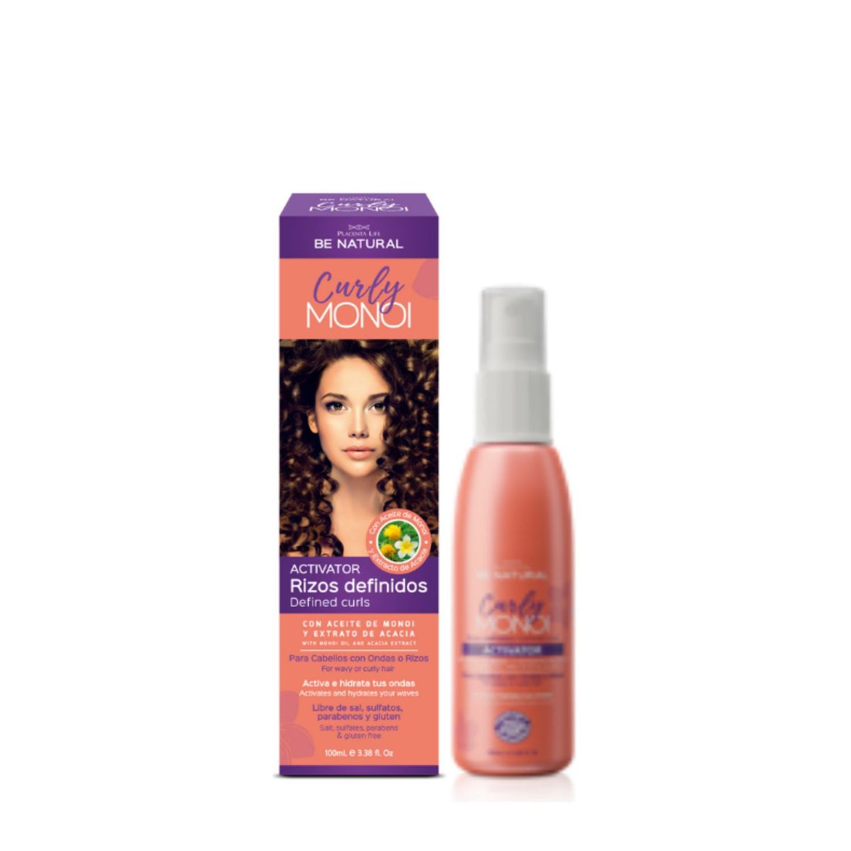 PLACENTA LIFE BE NATURAL - Activador Rizos Definidos Curly Monoi Be Natural 100ml