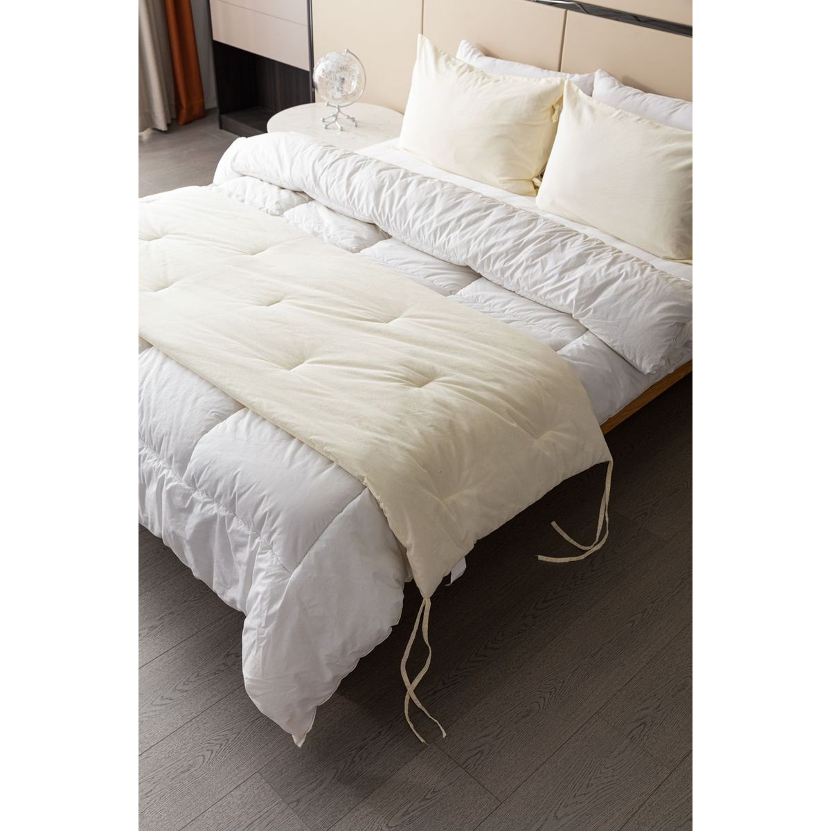 DEKOHOME - Piecera Algodón  acolchada 210x70cm incluye 02 fundas de almohada