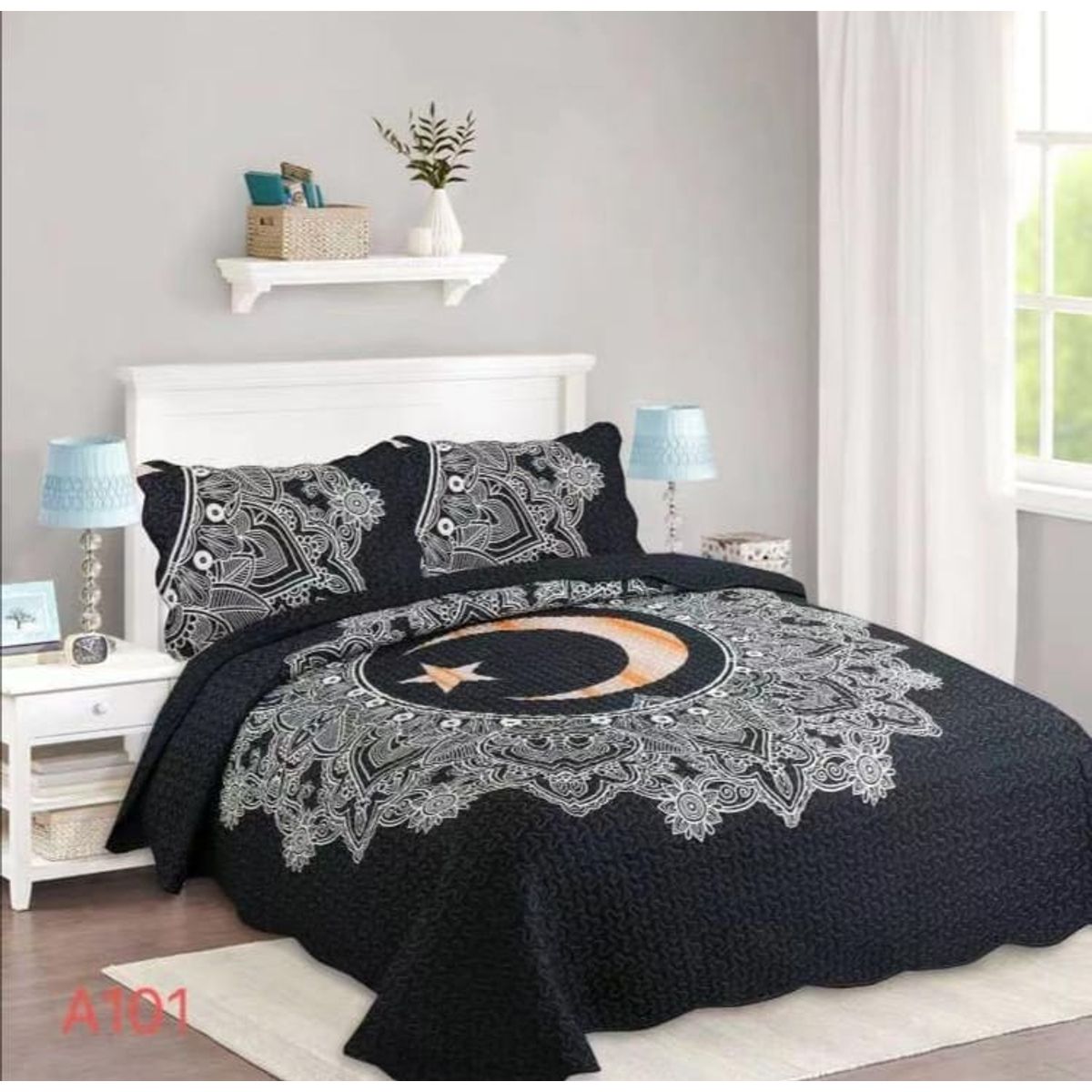 GENERICO - Cubrecama Quilt Verano 2 Plazas - Luna Dorada A101