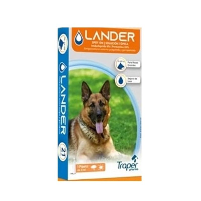 TRAPER - Antiparasitario Pipeta Lander De Traper Pharma 10 A 25 Kilos