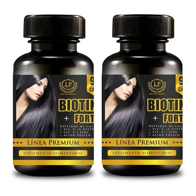 GENERICO - Pack 2 Biotina Forte c/ Colageno + Vit Zeo 180 Caps 2x90