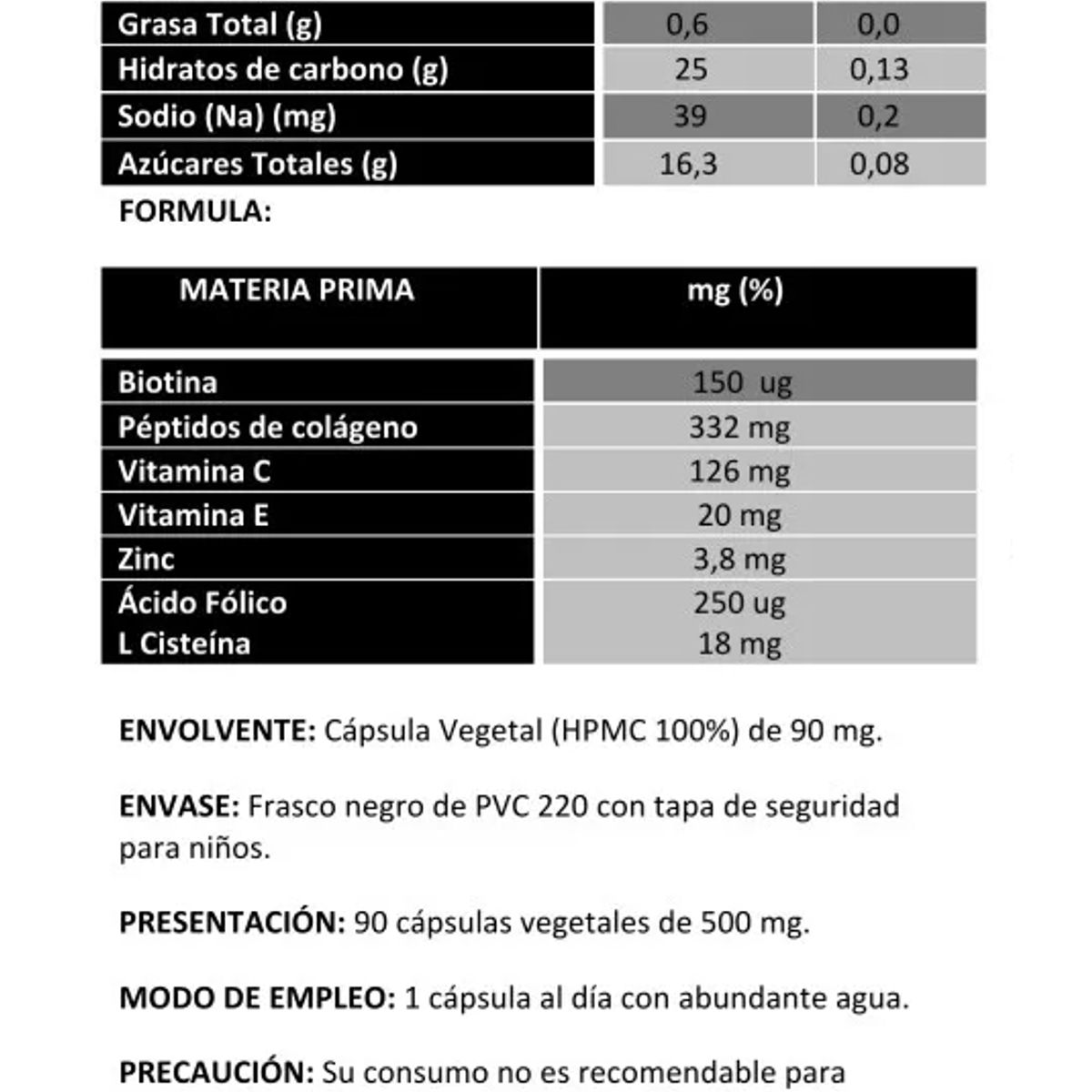 ZEO SPORT - Pack 2 Biotina Forte c/ Colageno + Vit Zeo 180 Caps 2x90