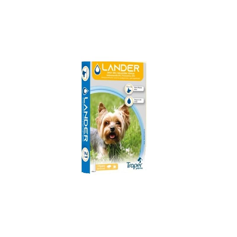 TRAPER - Antiparasitario Pipeta Lander De Traper Pharma hasta 4 Kilos