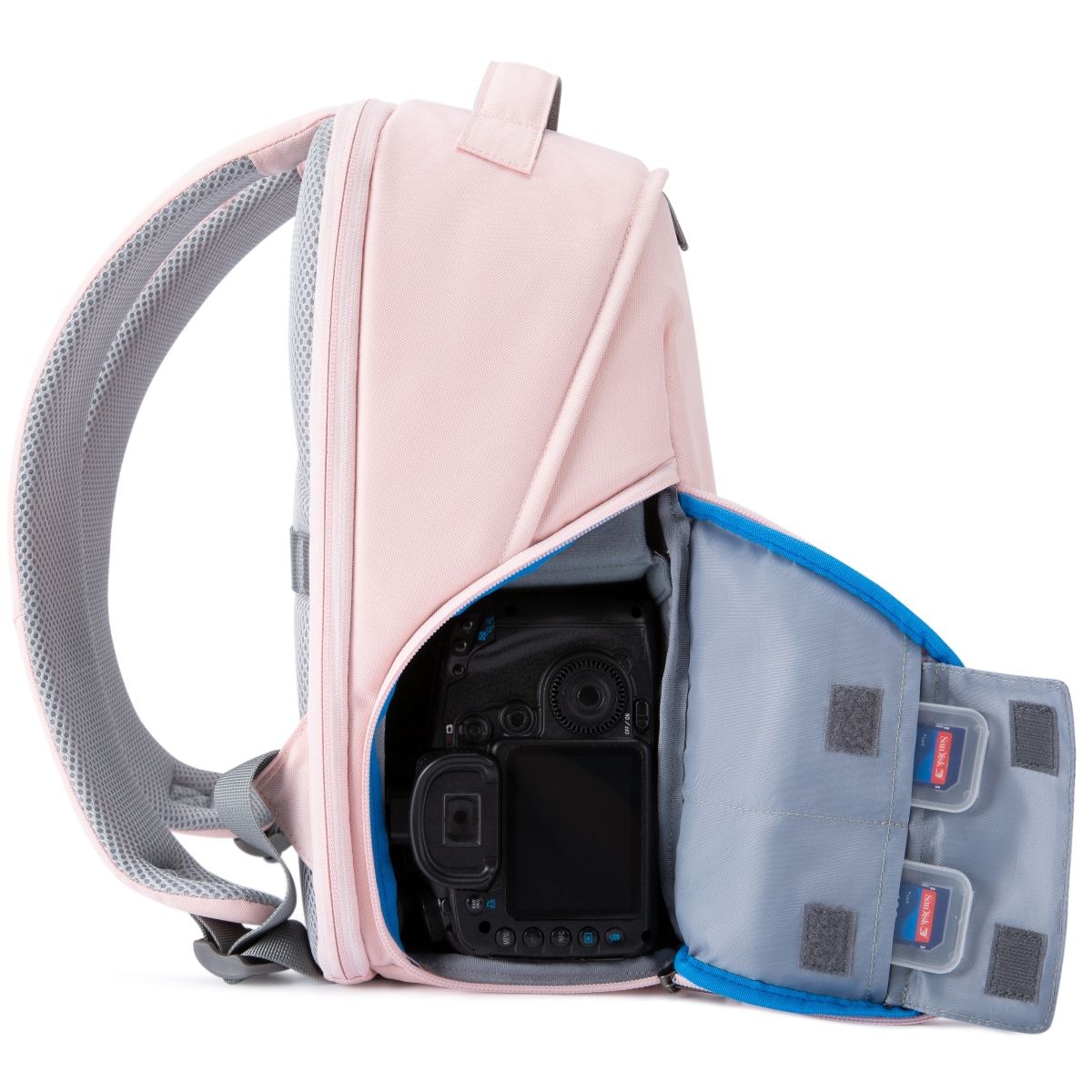 BAGSMART - Bagsmart Mochila Antirrobo Cámara y Notebook 133″ Funda Imperm Rosado