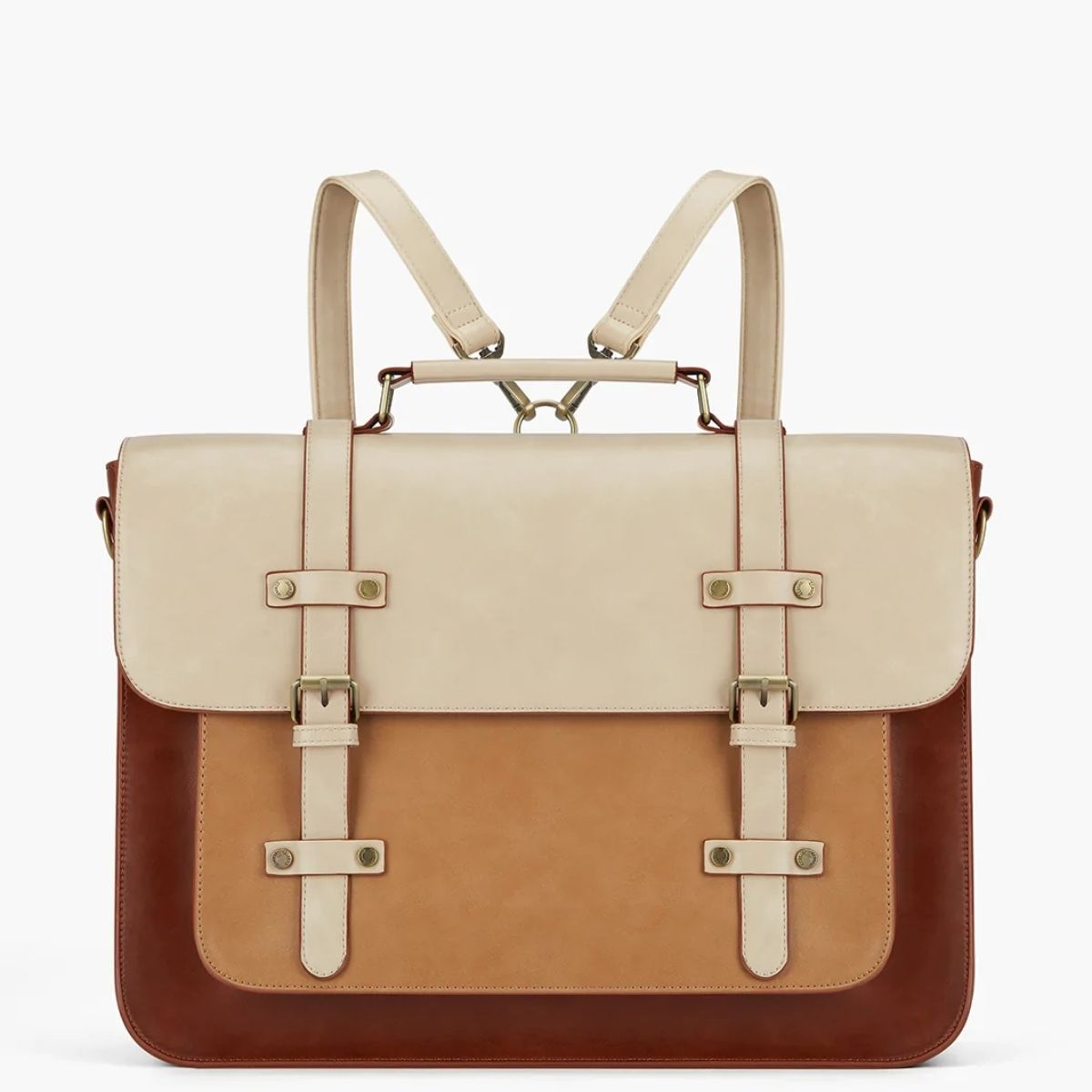 ECOSUSI - Ecosusi Mochila y Maletín Vintage Sombre Notebook 15.6 pulg Marrón