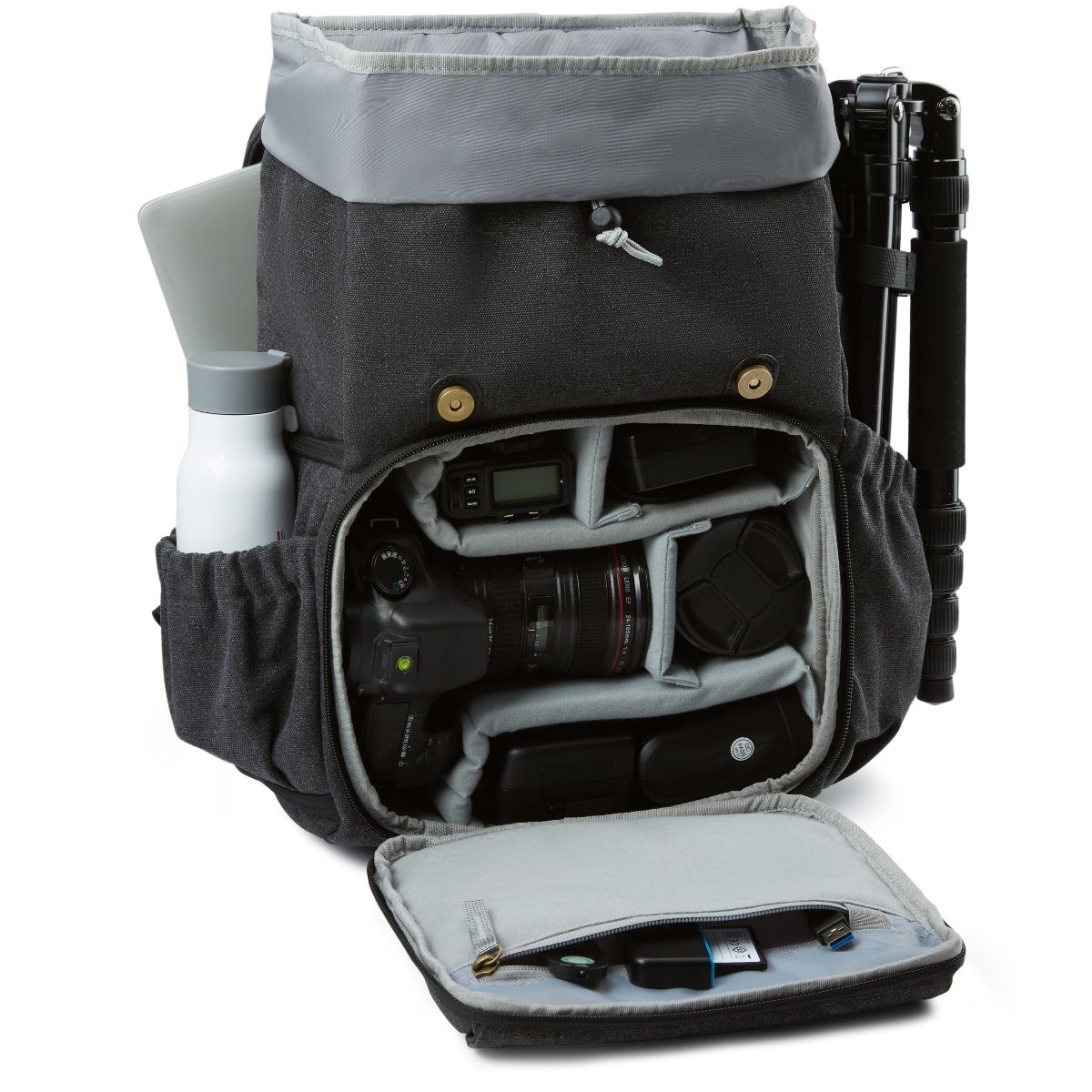 BAGSMART - Bagsmart Mochila Cámara y Notebook 15″ con Funda Impermeable Negro