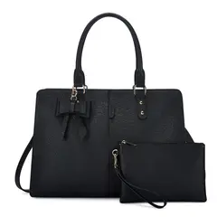 ECOSUSI - Bolso Maletin BOW 15.6"+ bolso de mano - Negro