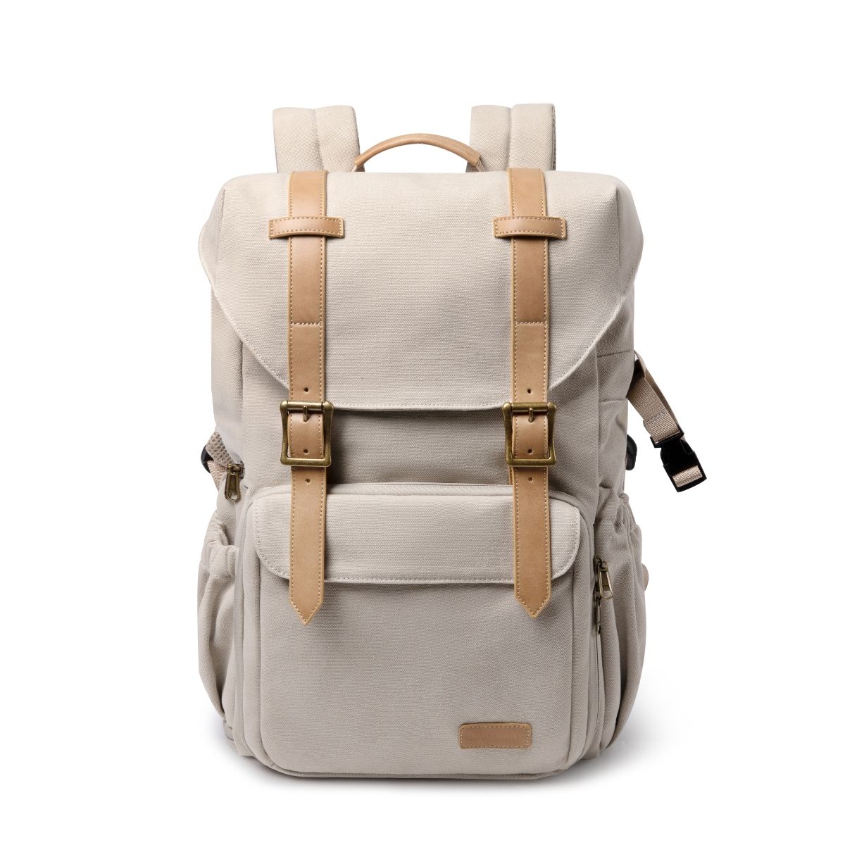 BAGSMART - Bagsmart Mochila Cámara y Notebook 15″ con Funda Impermeable Beige