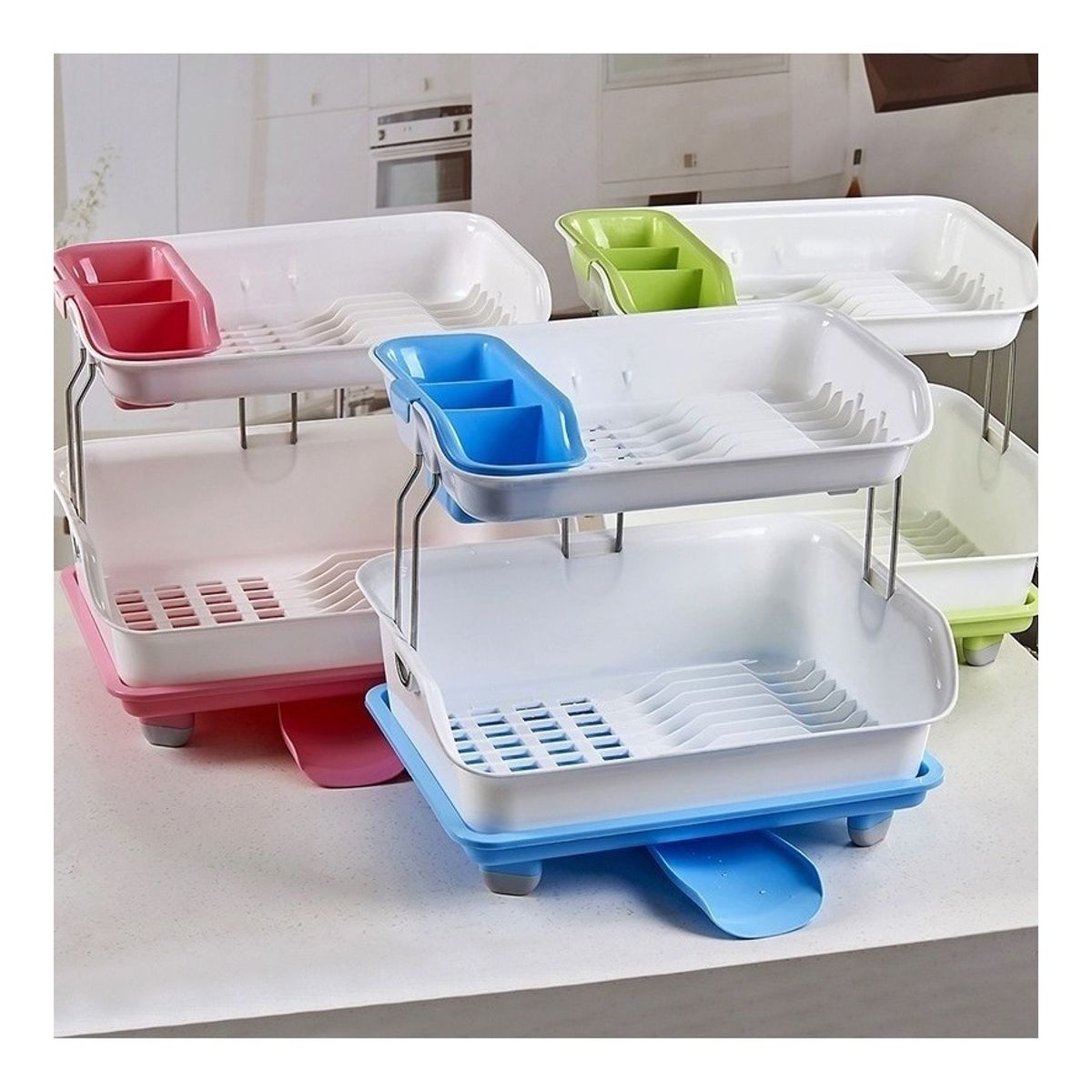 GENERICO - Escurridor Secador De Platos 2 Niveles Garantía..