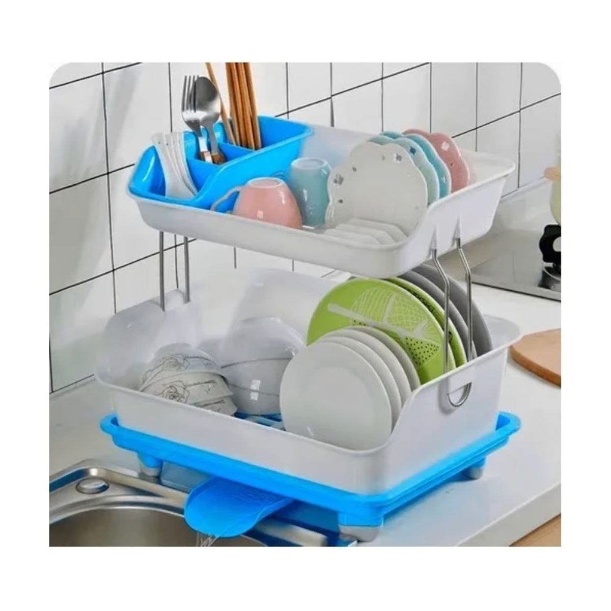 GENERICO - Escurridor Secador De Platos 2 Niveles Garantía.