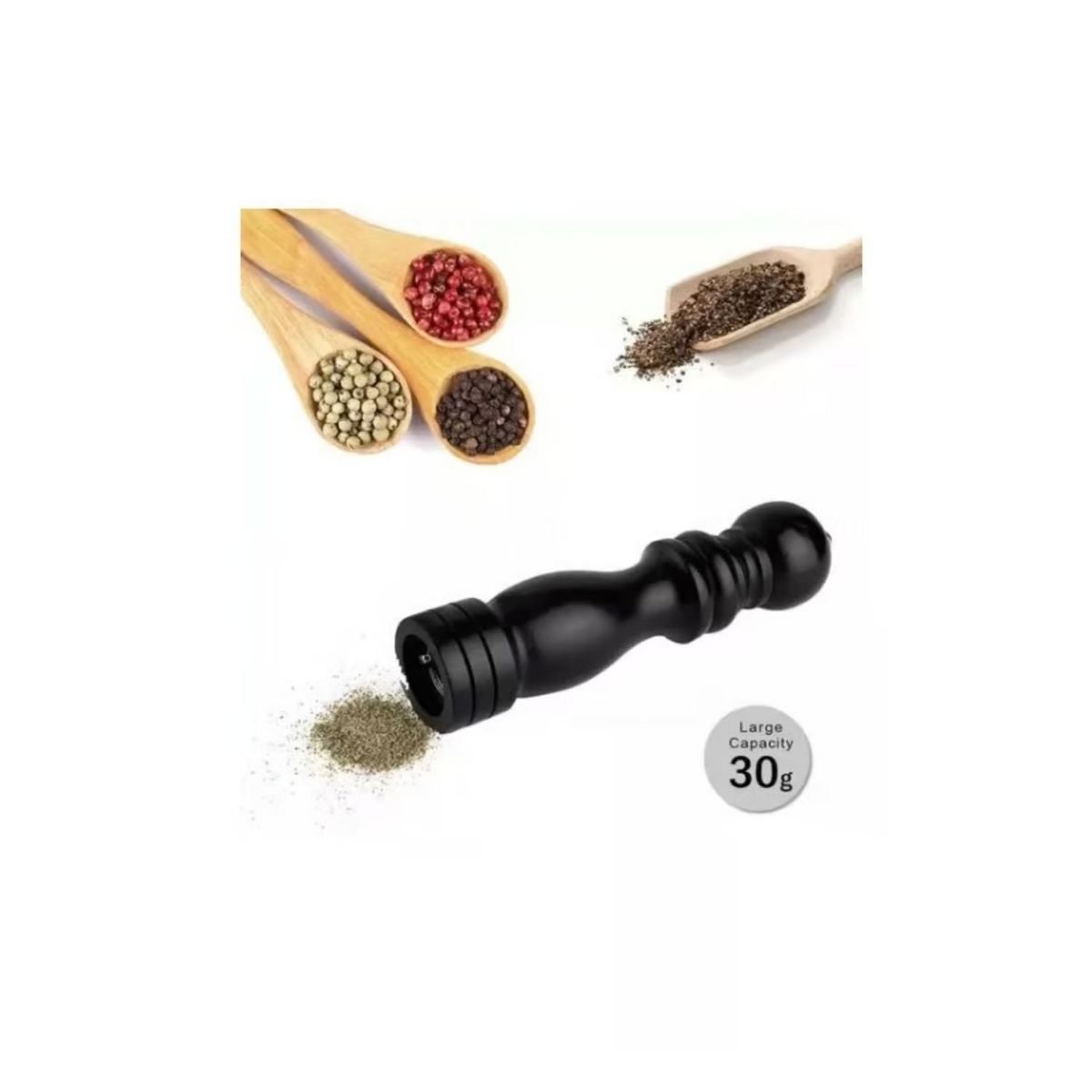 GENERICO - Molinillo Manual Pimienta Molino Moledor Sal Especias 21cm..
