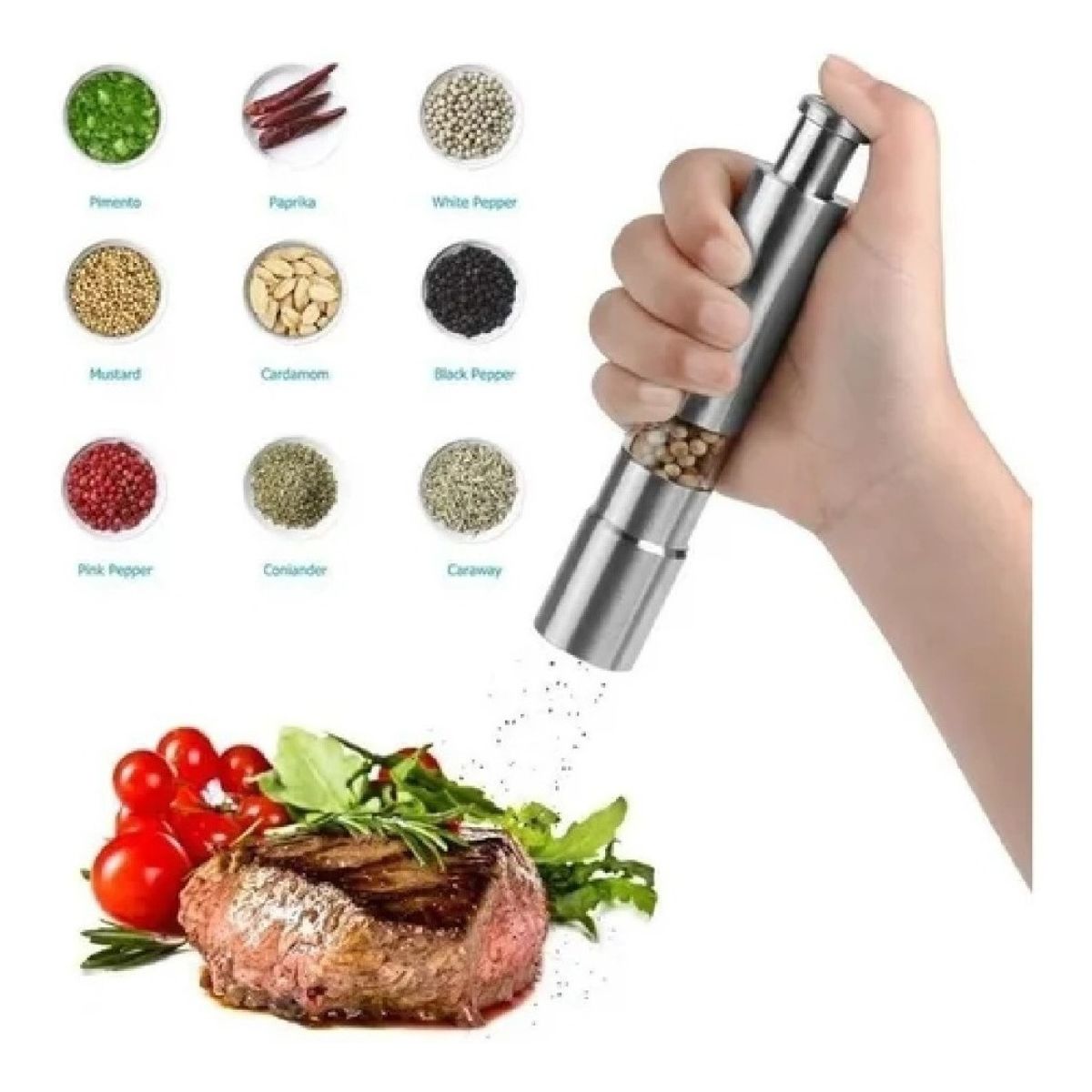 GENERICO - Mini Molinillo Molino Moledor Pimienta Sal Especias Premium.