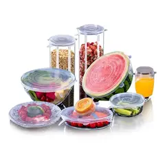 GENERICO - Set 6 Tapas Silicona Extensible Anti Escurrimientos Sellado.