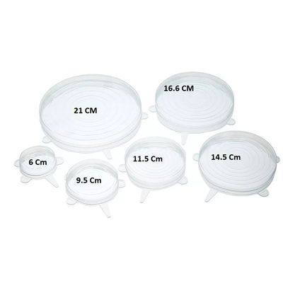 Imagen 2 del producto Set 6 Tapas Silicona Extensible Anti Escurrimientos Sellado.