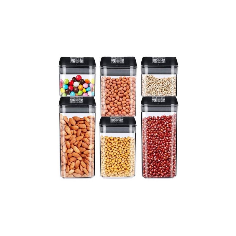 GENERICO - Set 6 Contenedores De Alimentos Tapa Hermética Apilable.