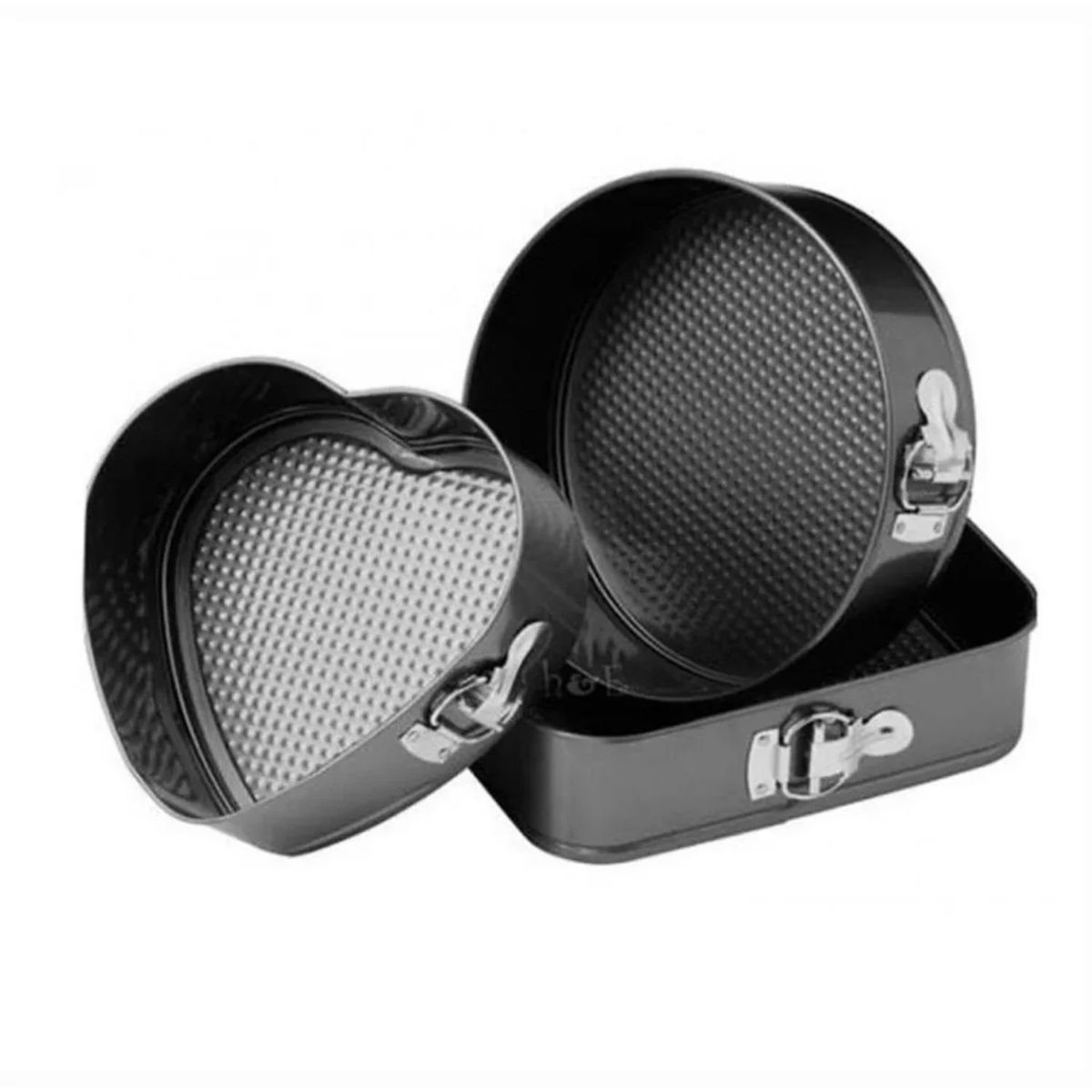 GENERICO - Set 3 Moldes Variados Repostería Queque Tortas Antiadherente.