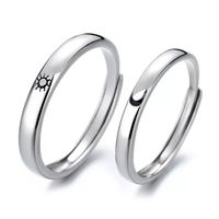 Anillos parejas sol y luna ajustables amor ilusion