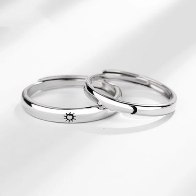 Imagen 2 del producto Anillos parejas sol y luna ajustables amor ilusion