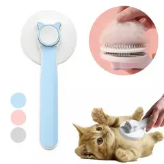 GENERICO - Cepillo Pelo Gato Perro Mascota Con Boton Limpieza Celeste