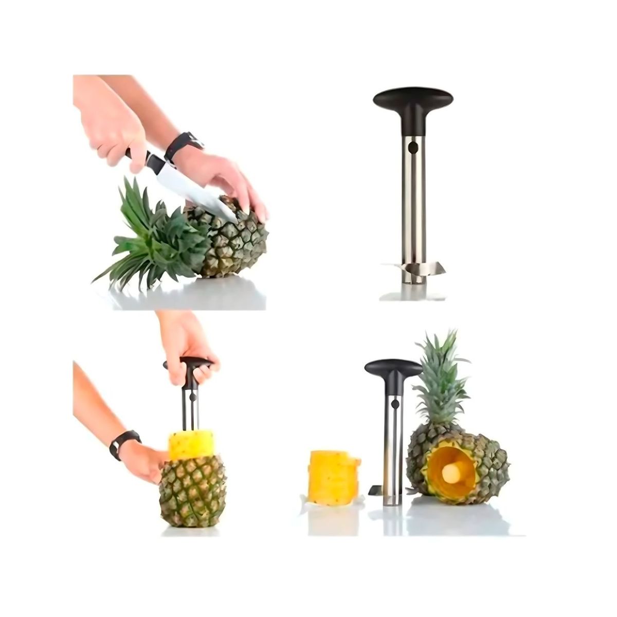 GENERICO - Pelador Rebanador Extractor Piña Acero.