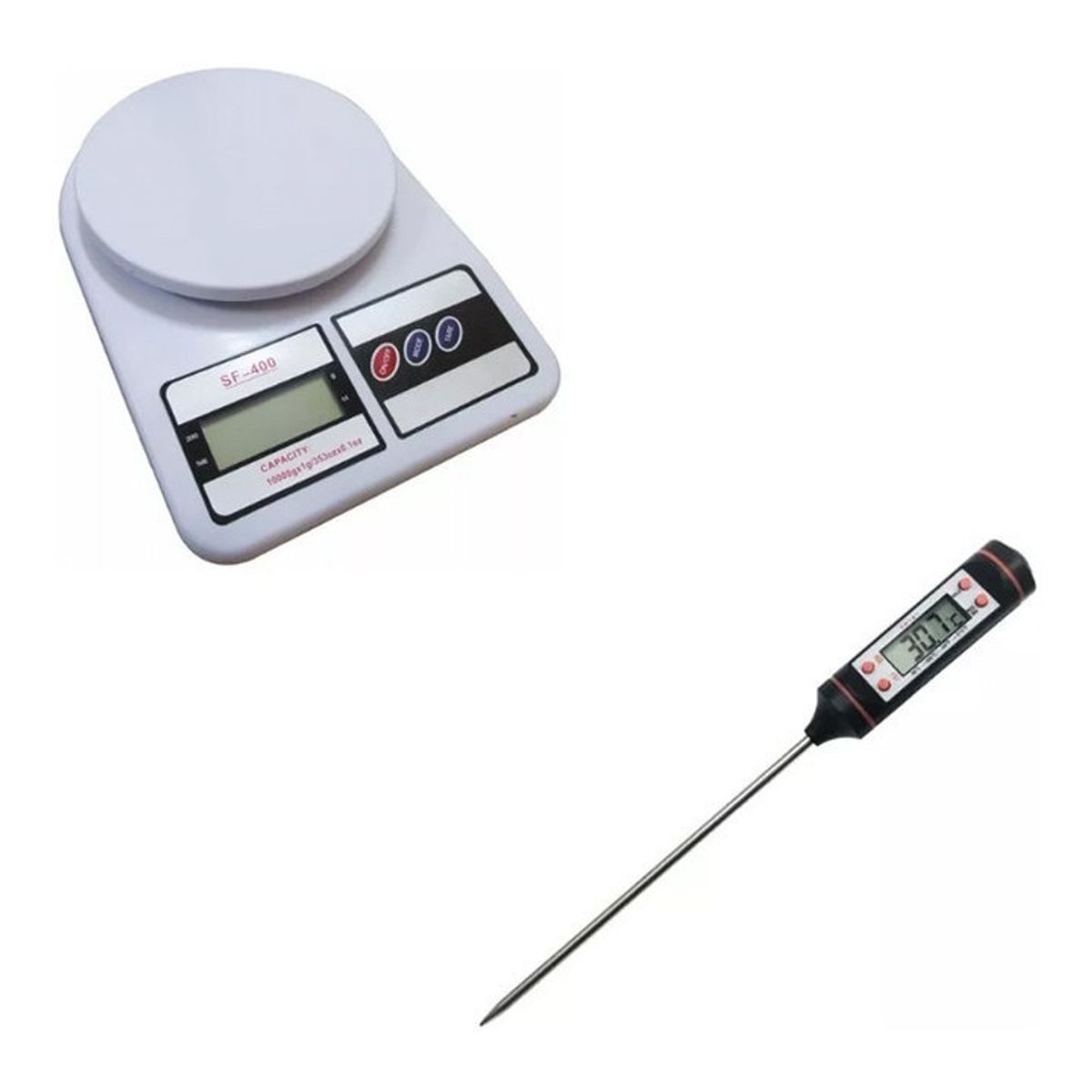 GENERICO - Balanza Digital De Cocina + Termometro Digital De Cocina