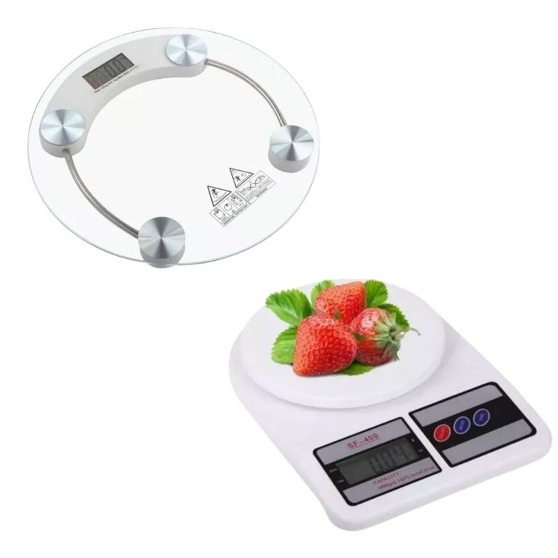GENERICO - Balanza Digital Personas 180 Kg + Balanza De Cocina.