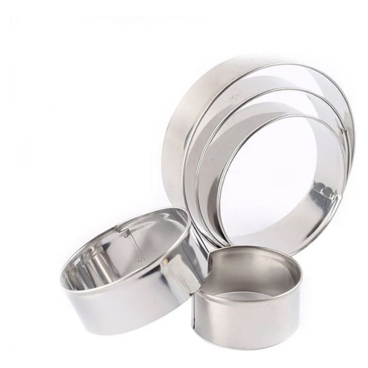 GENERICO - Molde Redondo De Acero Inoxidable Para Galletas 5 Piezas.