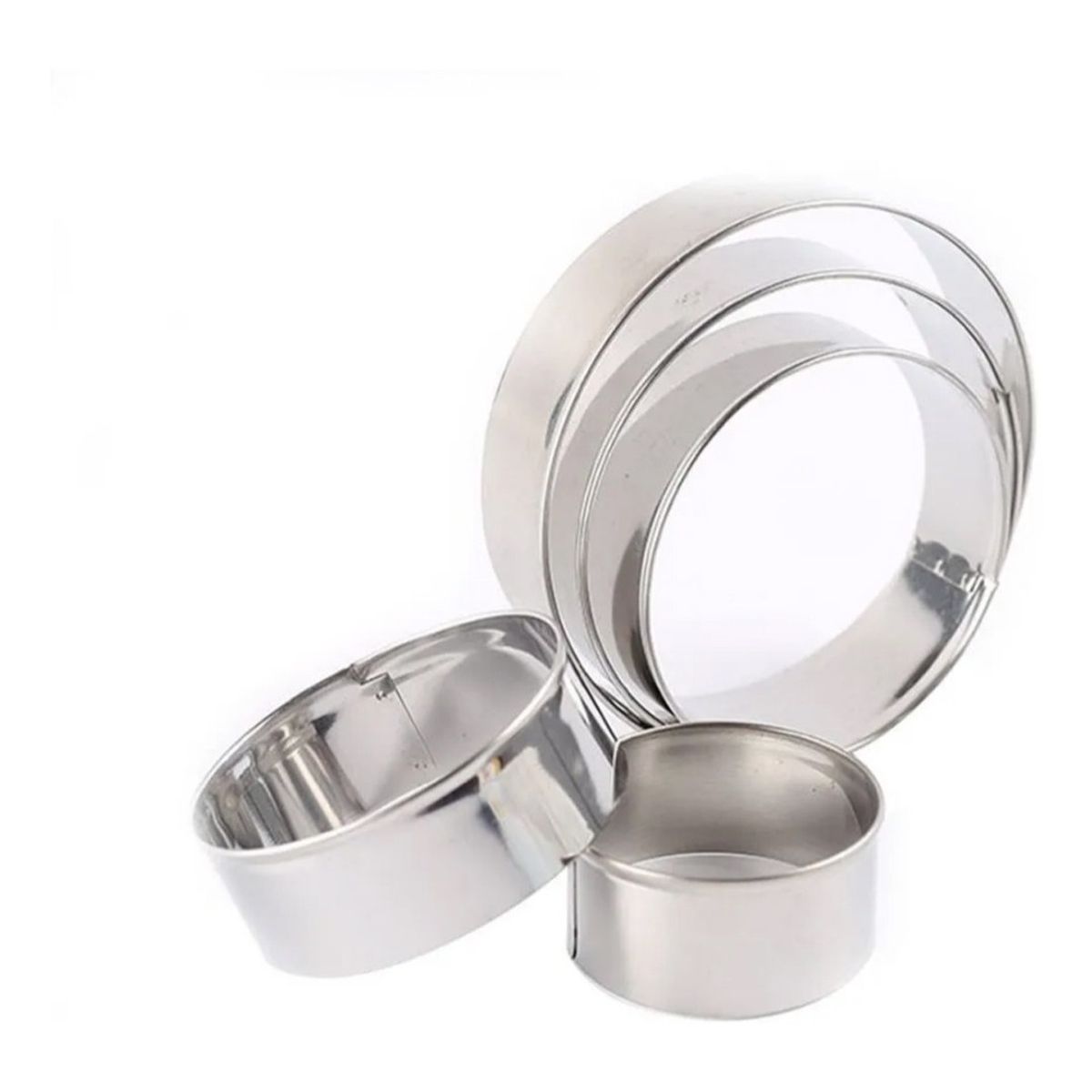 GENERICO - Molde Redondo De Acero Inoxidable Para Galletas 5 Piezas.