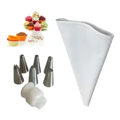 GENERICO - Manga Pastelera 30cm + 6 Boquillas Pasteleras + Acoplador.