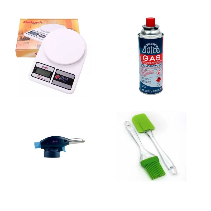 GENERICO - Set Brocha Y Mezquino + Balanza + Soplete + Gas.