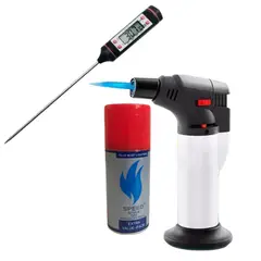 GENERICO - Soplete Recargable + Gas 150 Ml + Termometro De Cocina