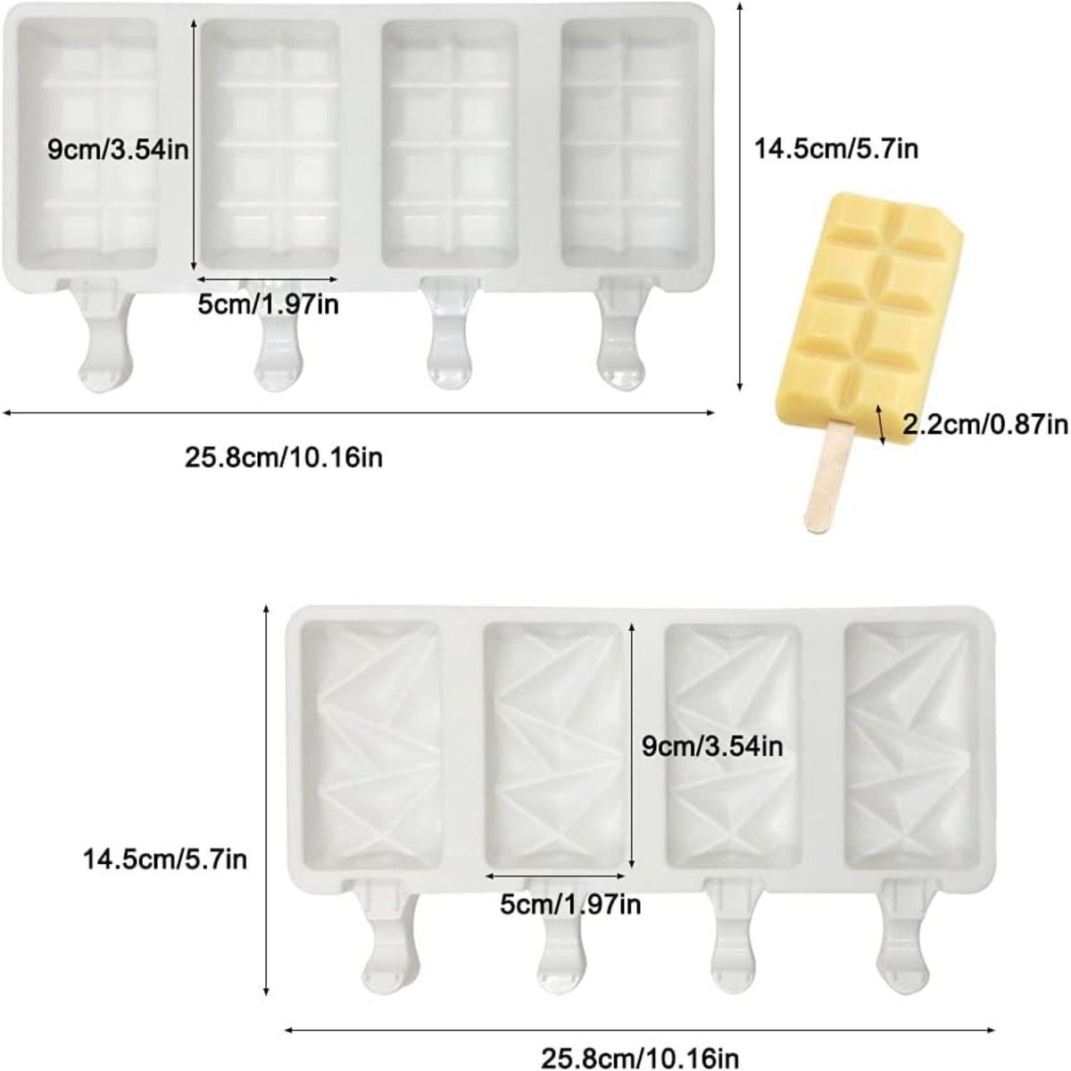 GENERICO - Moldes De Silicona Para Helados Molde Paletas Helado Pale051