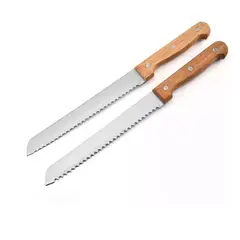 GENERICO - Pack X2 Cuchillo Para Pan De Sierra Cuchillo De Torta Queque.