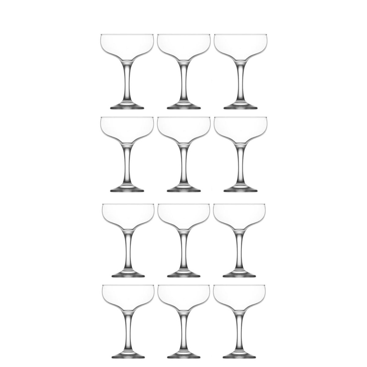GENERICO - Set 12 Copas Para Champagne 235 Ml Cocktail Vidrio