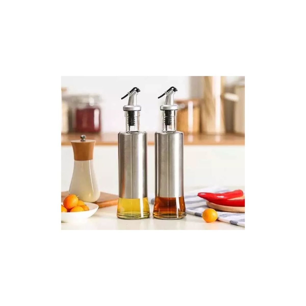 GENERICO - 2 Botellas Dispensadoras Tapón Licor Aceite Especias 300ml.