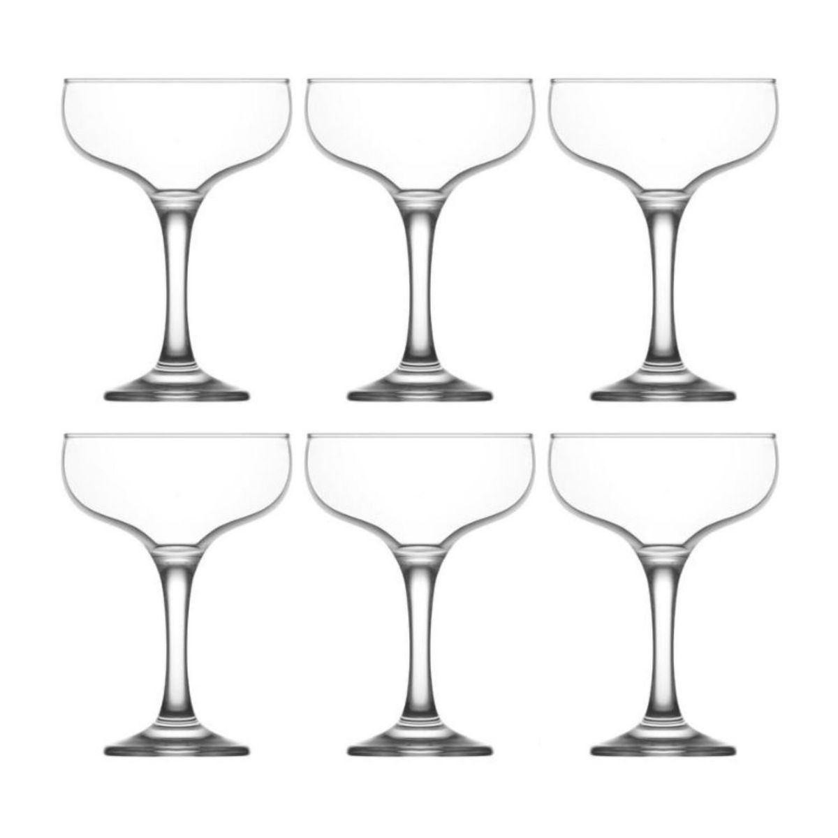 GENERICO - Set 6 Copas Para Champagne 235 Ml Cocktail Vidrio..
