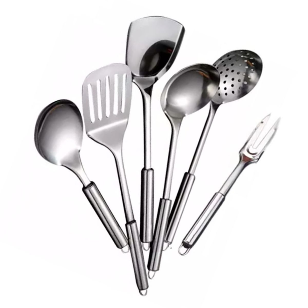 GENERICO - Set Utensilios De Cocina Acero Inoxidable X6 Unidades.