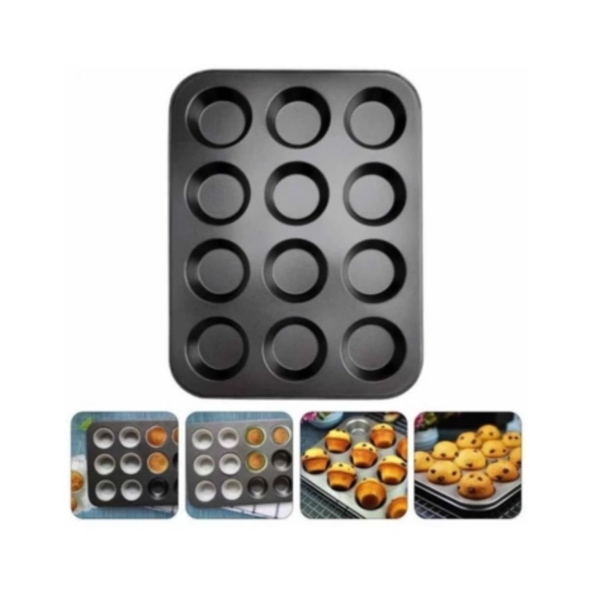 GENERICO - Molde Para 12 Cupcakes Anti Adherente Muffins Repostería.
