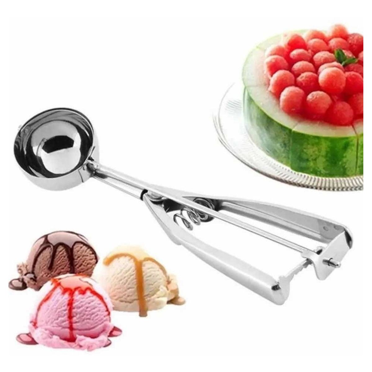 GENERICO - Cuchara Para Bolas De Helado Frutas Postres Acero Inoxidable.