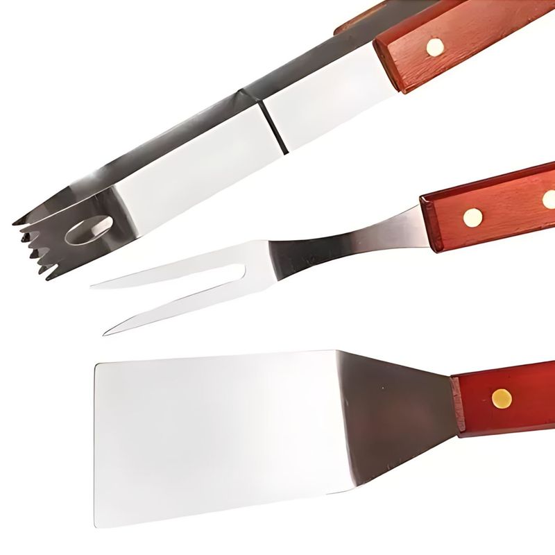 GENERICO - Juego De Pinzas Asado Parrilla Bbq Cocina 3 Piezas Barbacoa
